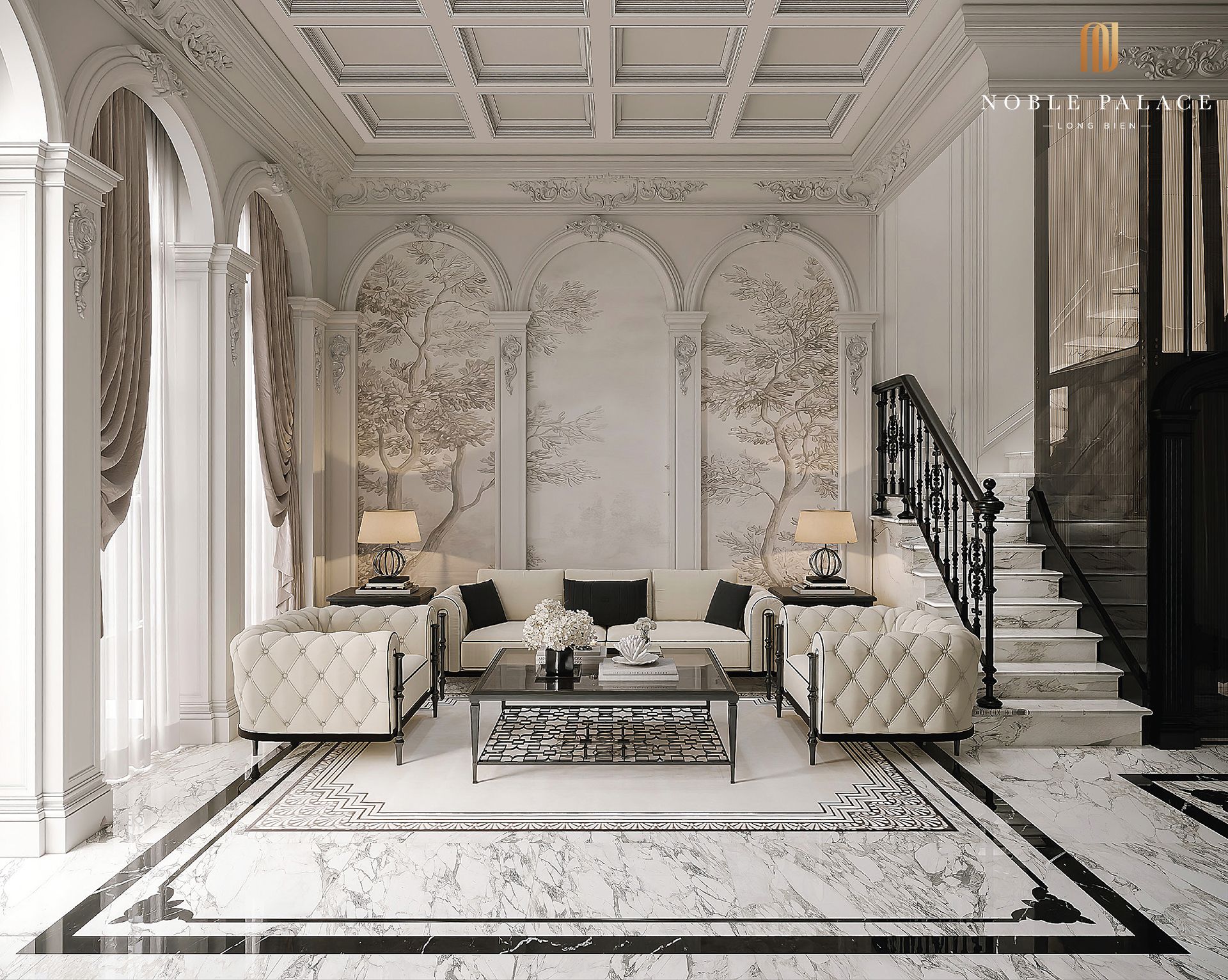 Bán biệt thự song lập VENUS PALACE hướng Đông sân vườn, bể bơi riêng Noble Palace Long Biên